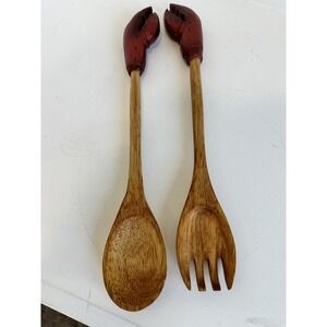 Crab Or Lobster‎ Handled Wooden Spoon (Set Of 2)